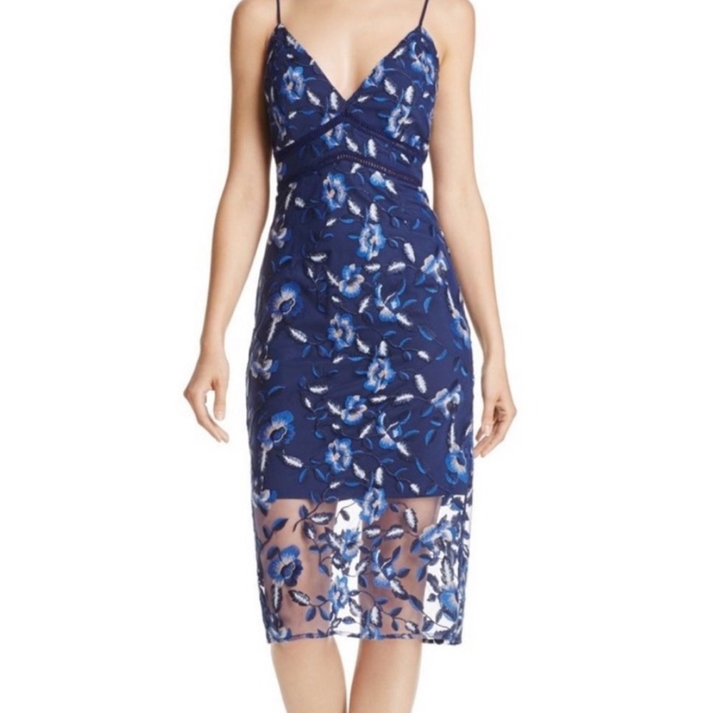 NWT Bardot Blue Floral Midi